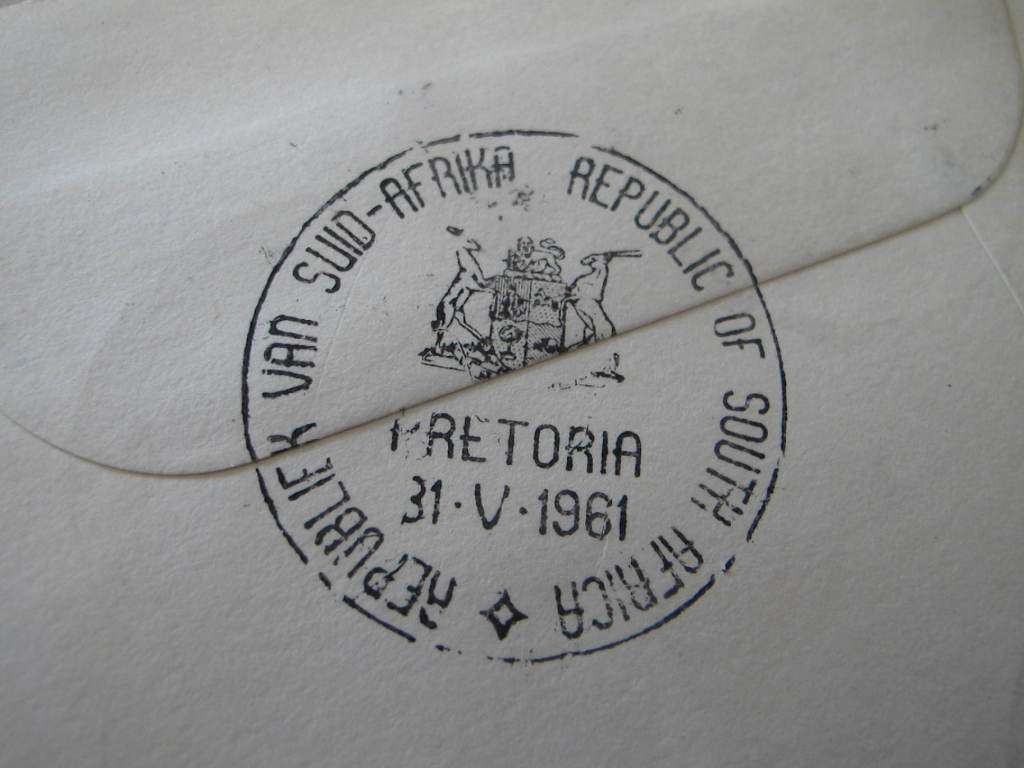 South Africa - 1961 Definitive Issue First Day Cover  31 May 1961